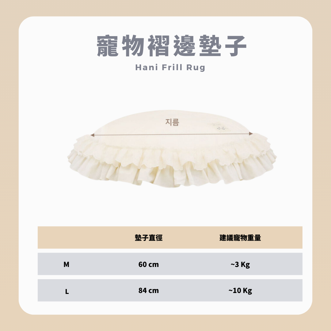 RITOGATO Hani Frill Rug | 寵物褶邊墊子