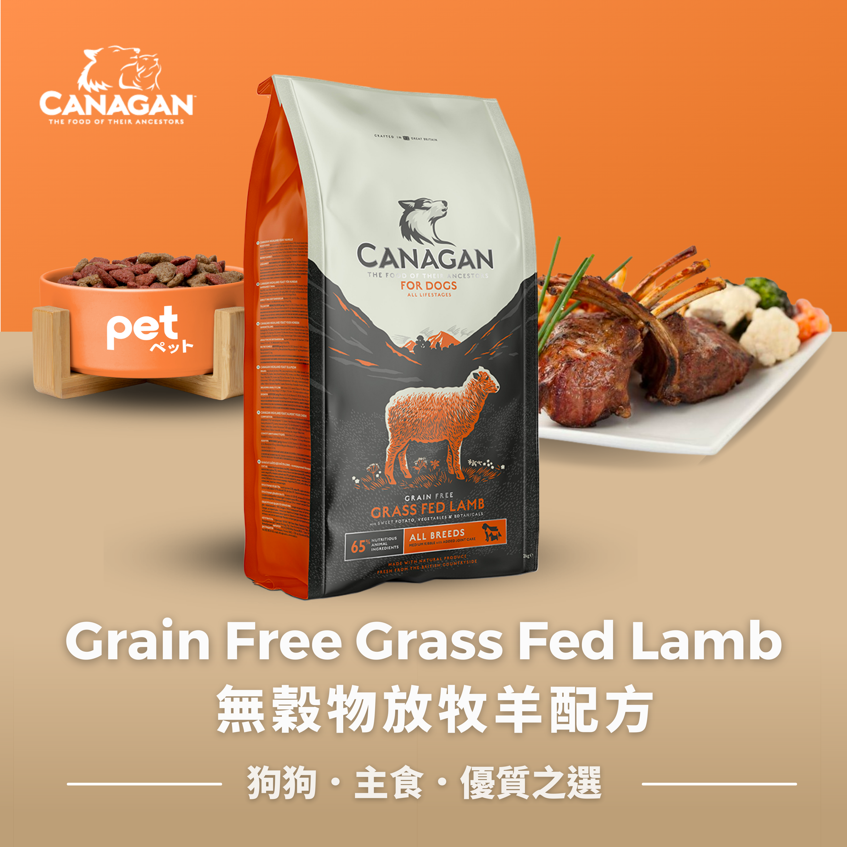 Canagan - Grain Free Grass Fed Lamb 無穀物放牧羊配方(全犬)