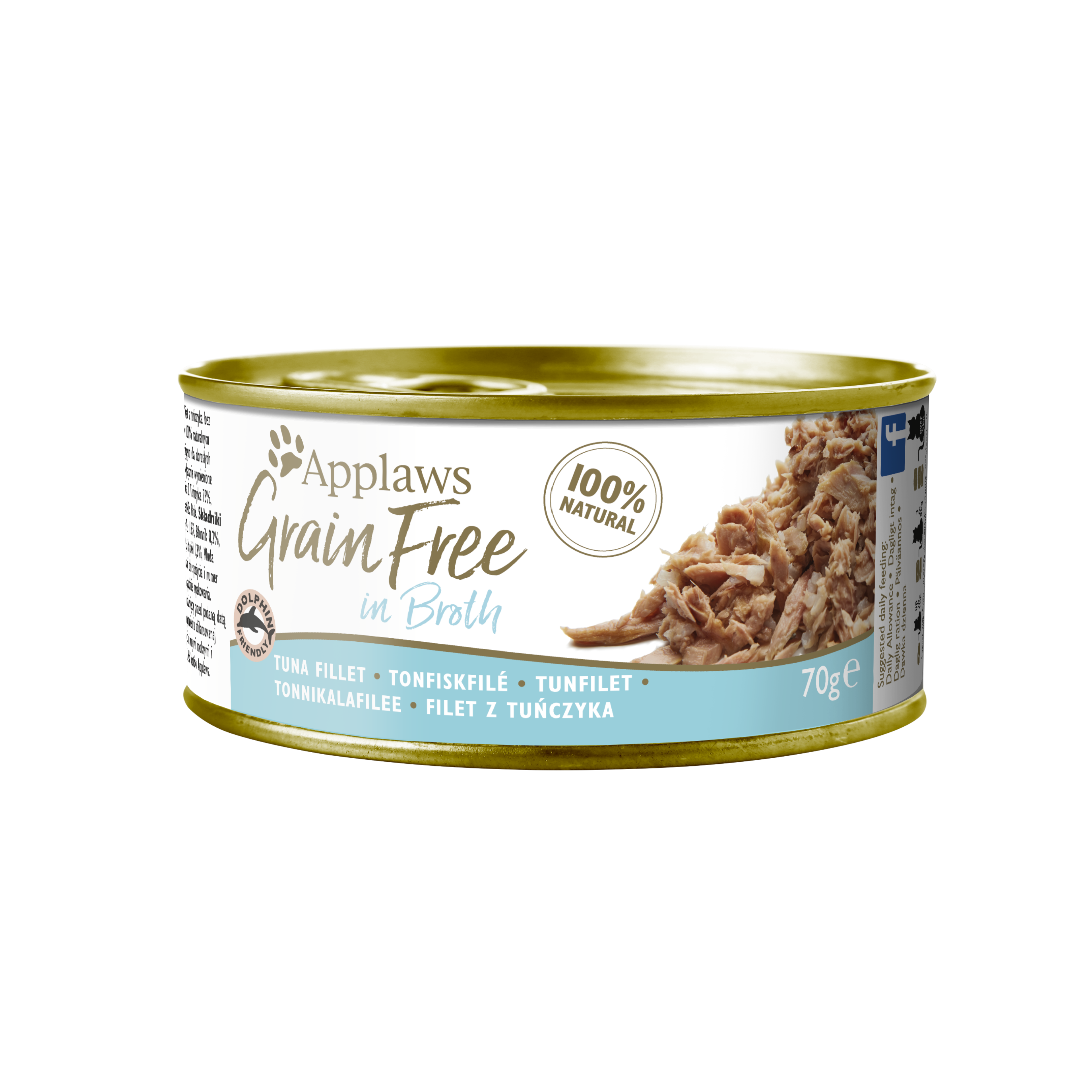 無穀物肉湯系列 – 吞拿魚&魚湯  (6罐) Grain Free Cat Tin – Tuna Fillet in Broth